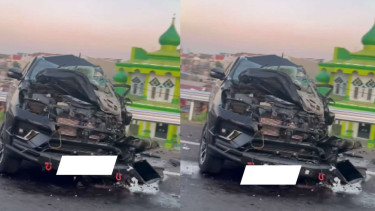Tereka, Fortuner Ringsek Parah Kecelakaan di Tol Ir Sutami Makassar