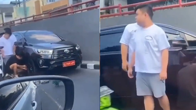 Mobil pelat TNI dikemudikan tiga orang pemuda