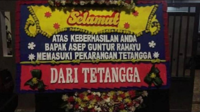 Sejumlah karangan bunga yang meneror pejabat dan pimpinan KPK.