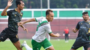 PSMS Medan saat laga uji coba melawan PS Bank Sumut