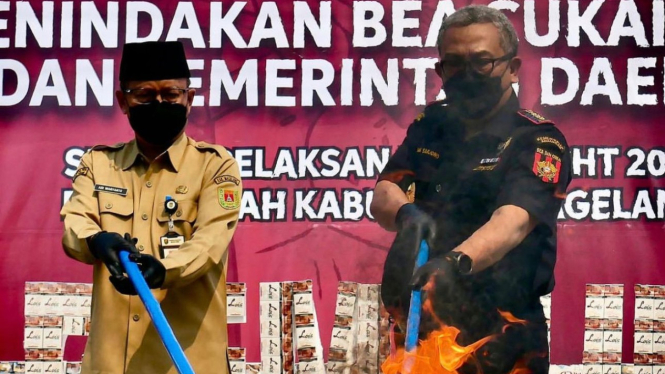 Bea Cukai musnahkan rokok dan miras