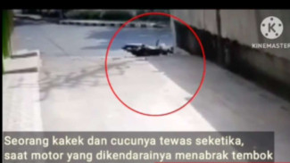 Viral Terekam Pengendara Motor Tabrak Tembok, Diduga Epilepsi Kambuh