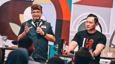 Bacapres Anies Baswedan dan Ketum Demokrat AHY di Bandung, Jabar.