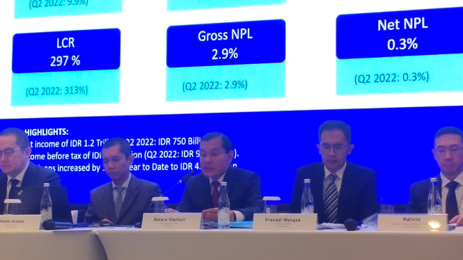 Chief Executive Officer (CEO) Citi Indonesia, Batara Sianturi saat pemaparan kinerja keuangan