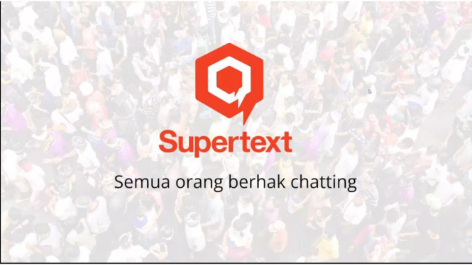 Aplikasi pesan instan Supertext.