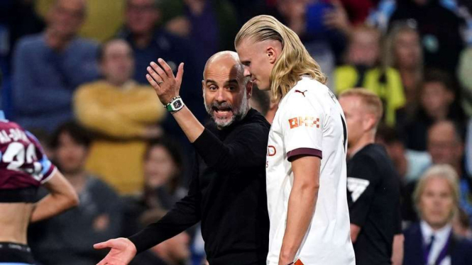 Erling Haaland dan Pep Guardiola