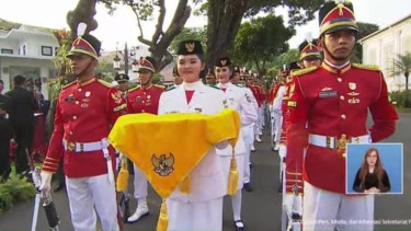 Keyla Azzahra Purnama, pembawa baki bendera merah putih.