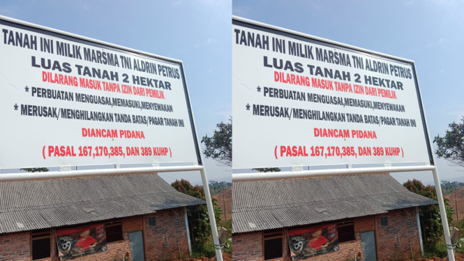 Plang Jenderal TNI AU dipasang di lahan yang diduga milik Sentul City, Bogor