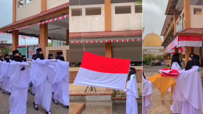 Viral Petugas Paskibraka Pakai Cadar Saat Bertugas di Hari Kemerdekaan