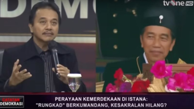 Eks Menpora era SBY, Roy Suryo dalam Catatan Demokrasi tvOne.