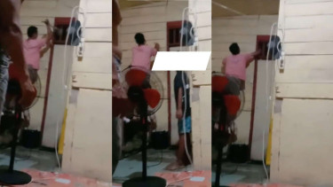 Geger maling dikurung di kamar mandi dan teriak histeris.