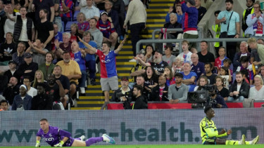 Eddie Nketiah saat Arsenal melawan Crystal Palace
