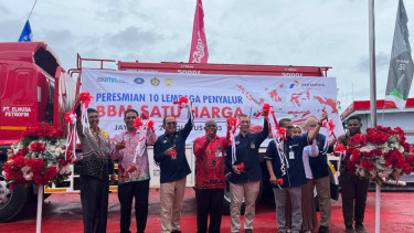 Peresmian 10 titik Lembaga Penyalur BBM Satu Harga di Daerah 3T regional Papua dan Maluku.