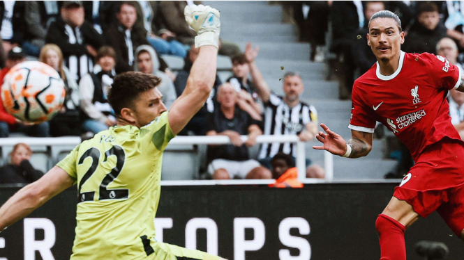 Darwin Nunez, Duel Newcastle United vs Liverpool