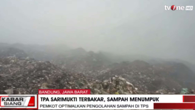 TPA Srimurti Terbakar, Sampah Menumpuk