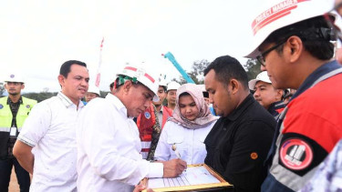Gubernur Sumut Edy Rahmayadi cek proyek Bandara Malintang.