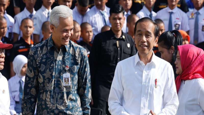 Presiden Jokowi dan Gubernur Jawa Tengah Ganjar Pranowo