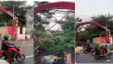 Terekam Aksi Tawuran Pelajar SMA di Depan GOR Ciracas Jakarta Timur