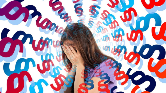 Ilustrasi stres, pusing, putus asa, depresi