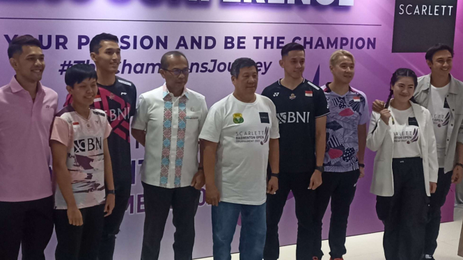 Konfrensi pers Scarlett Badminton Open