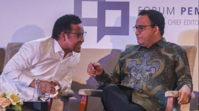Ketum PKB Muhaimin Iskandar alias Cak Imin dengan Anies Baswedan.