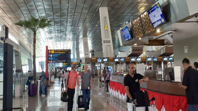 Suasana di Bandara Soekarno Hatta, Tangerang.