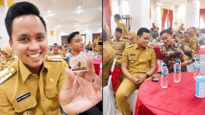 Momen Gibran Rakabuming Ngasih Hadiah ke Bupati Kendal