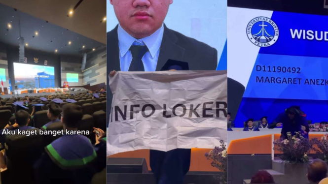 Wisudawan Ini Bentangkan Banner Info Loker