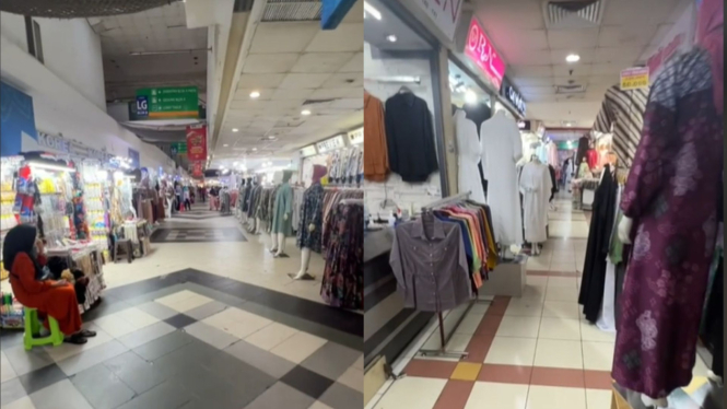 Kondisi saat Pasar Tanah Abang sepi