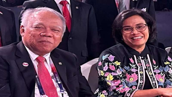 Menteri PUPR Basuki Hadimuljono dan Menkeu Sri Mulyani