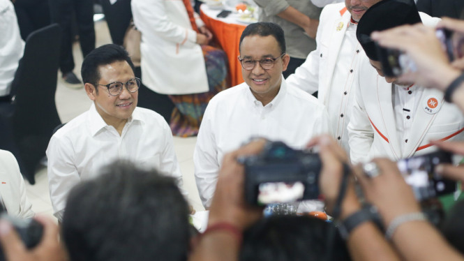 Anies Baswedan-Muhaimin Iskandar Sambangi Markas PKS