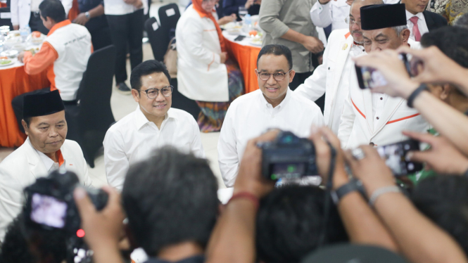 Anies Baswedan-Muhaimin Iskandar Sambangi Markas PKS