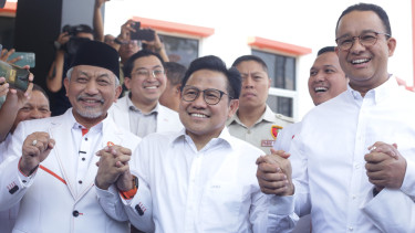 Anies Baswedan-Muhaimin Iskandar Sambangi Markas PKS