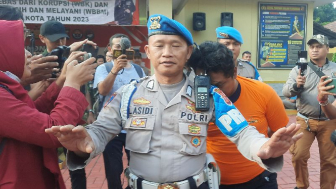 Pelaku pencabulan yang sudah diamankan polisi.