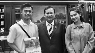 Prabowo Subianto dan Pratama Arhan