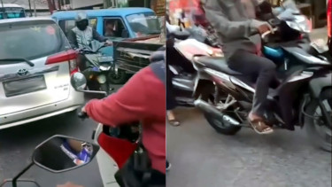 VIVA Otomotif: Pemotor serobot jalan hingga macet.