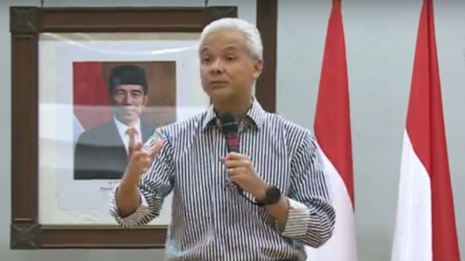 Bacapres Ganjar Pranowo saat kuliah kebangsaan di kampus FISIP UI.