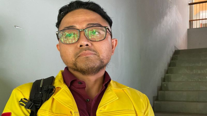 Mahasiswa S3 UI Maulana Lazuardi yang bertanya ke Ganjar Pranowo.