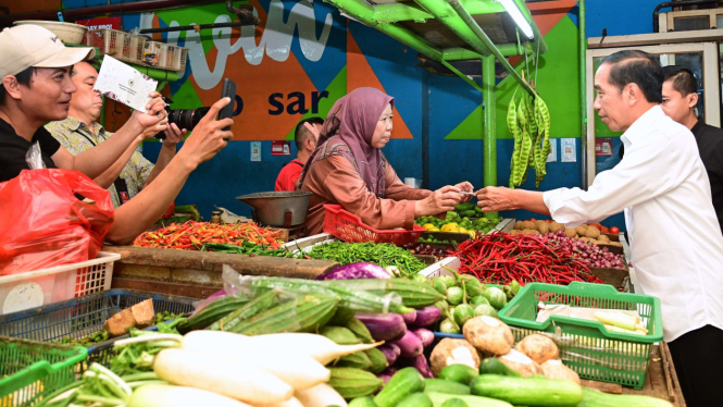 Presiden Jokowi Tinjau Komoditas Pangan di Pasar. (Foto ilustrasi)
