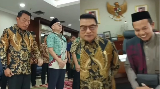 Moeldoko salat Jumat di ruang kerjanya bersama ustaz