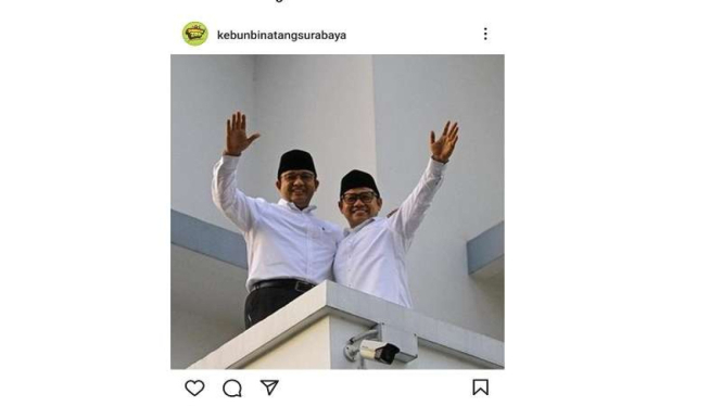 Foto bakal capres-cawapres Anies-Cak Imin di Instagram Kebun Binatang Surabaya