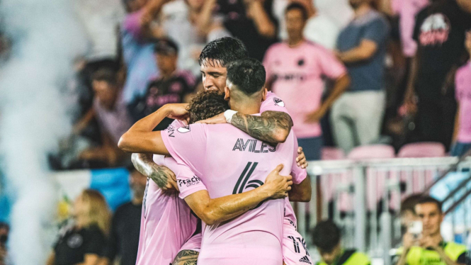 Pemain Inter Miami Rayakan Gol ke Gawang Toronto FC