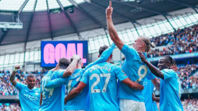 Selebrasi pemain Manchester City