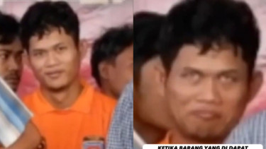 Senyum tersangka narkoba saat polisi ungkap barang bukti