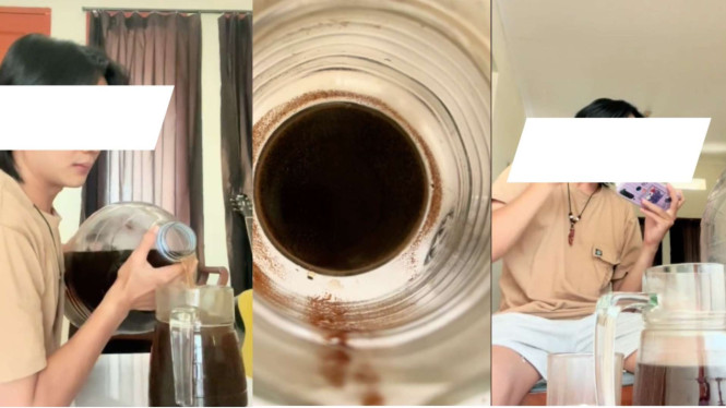 Pria Minum Kopi 1 Galon