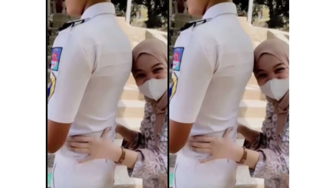 Viral ibu hamil ngidam sentuh pinggang pria Angkatan Laut