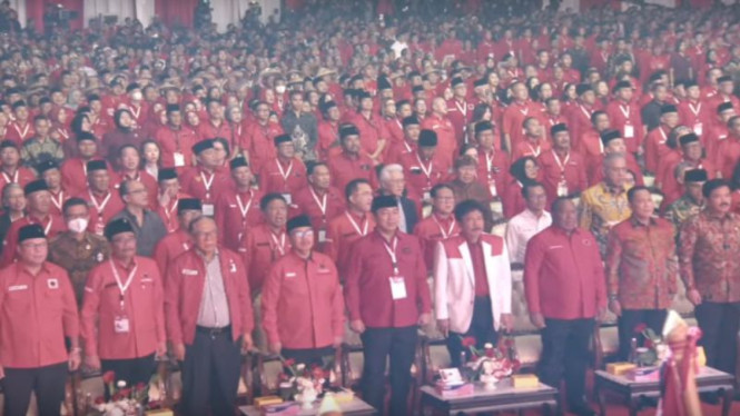 Rakernas ke-IV PDIP di Jiexpo, Kemayoran Jakarta.