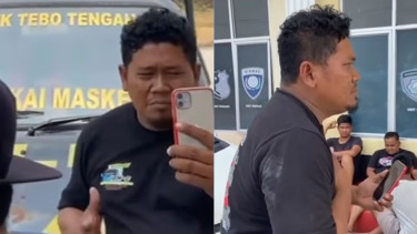 Seorang pria larang anaknya jadi polisi di hadapan anggota Polsek Tebo Tengah