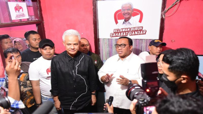 Bacapres Ganjar Pranowo dan Presiden KSPSI Andi Gani Nena Wea