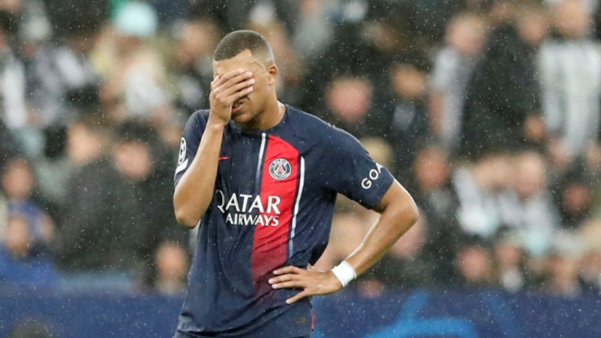 Kylian Mbappe saat PSG melawan Newcastle